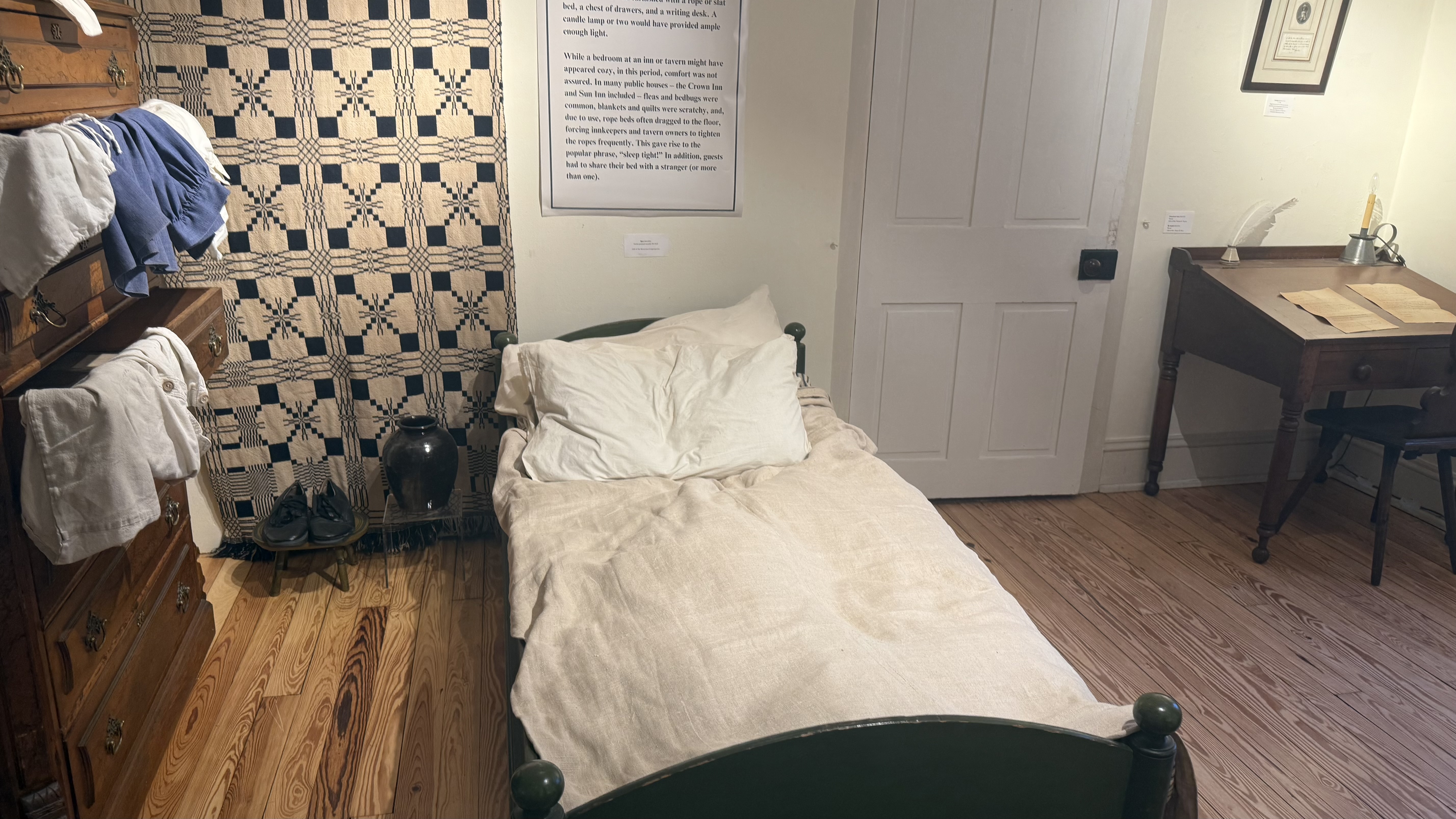 A Moravian bedroom in Bethlehem museum 